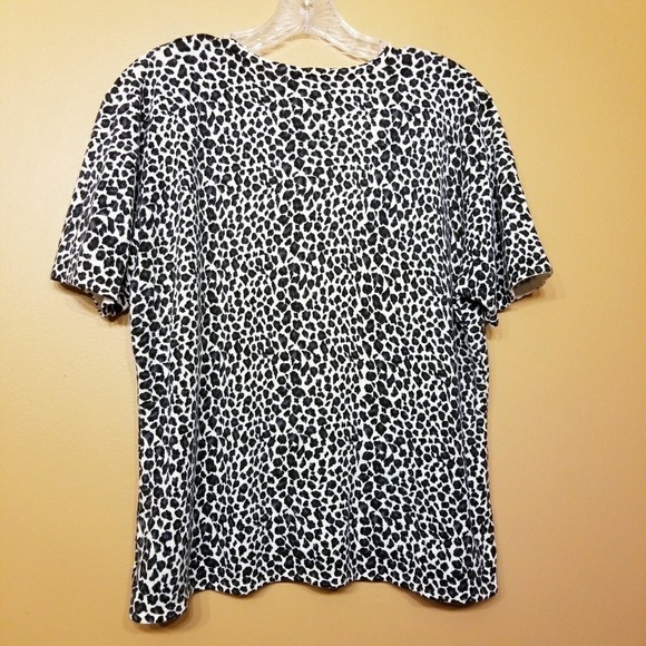 Yarnworks | Women's Vintage Animal Print Short Sleeve Sweater (Size XL) - Picture 8 of 9